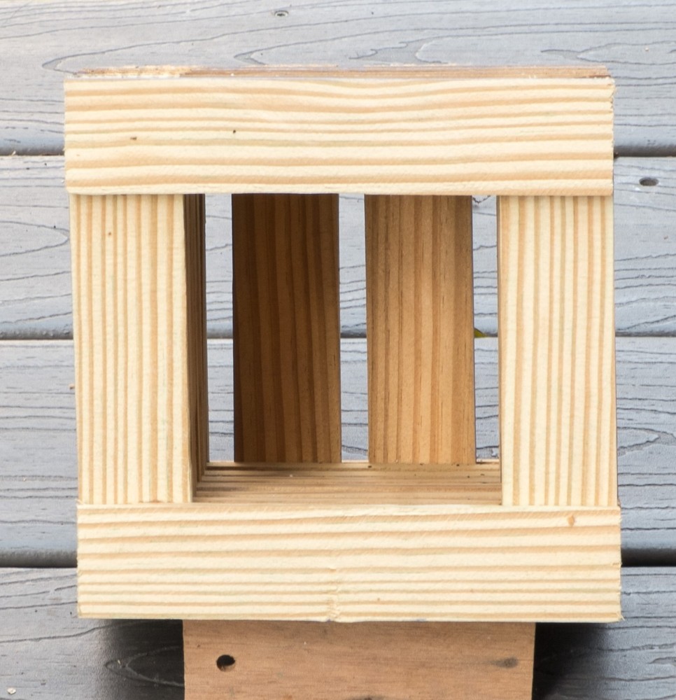 Handmade Rustic Treated Pine Square Hanging Basket - Painted Edges 🌿