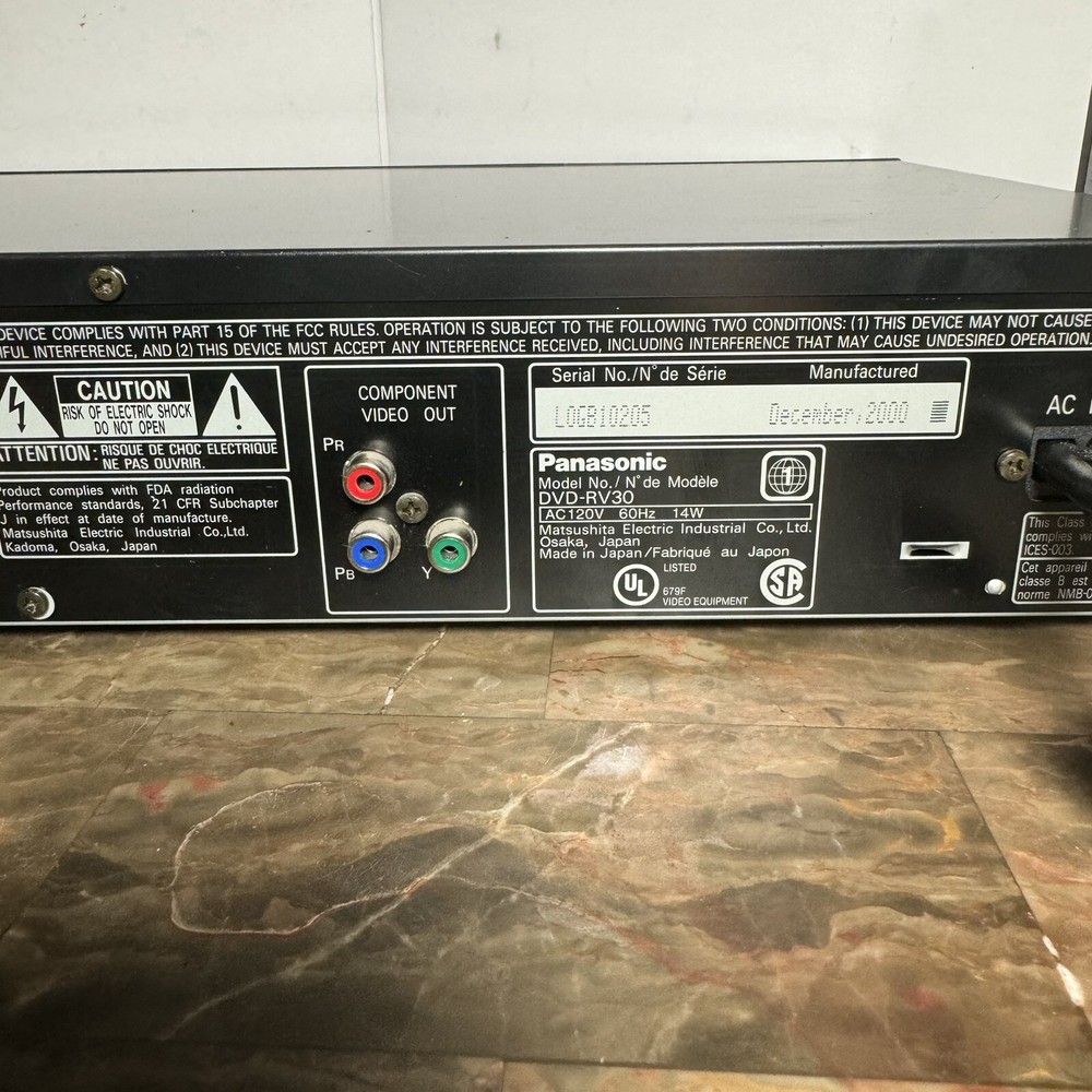 Panasonic DVD-RV30 Video DVD / CD / Player. TESTED & WORKING