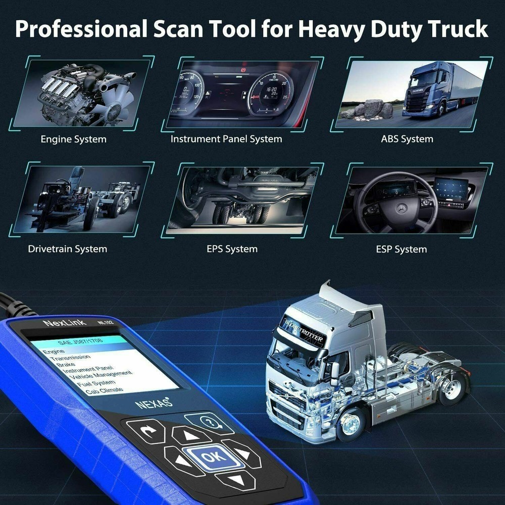 NEXAS NL102 Heavy Duty Diesel Truck Scanner Diagnostic Tool OBD2 HD Code Reader