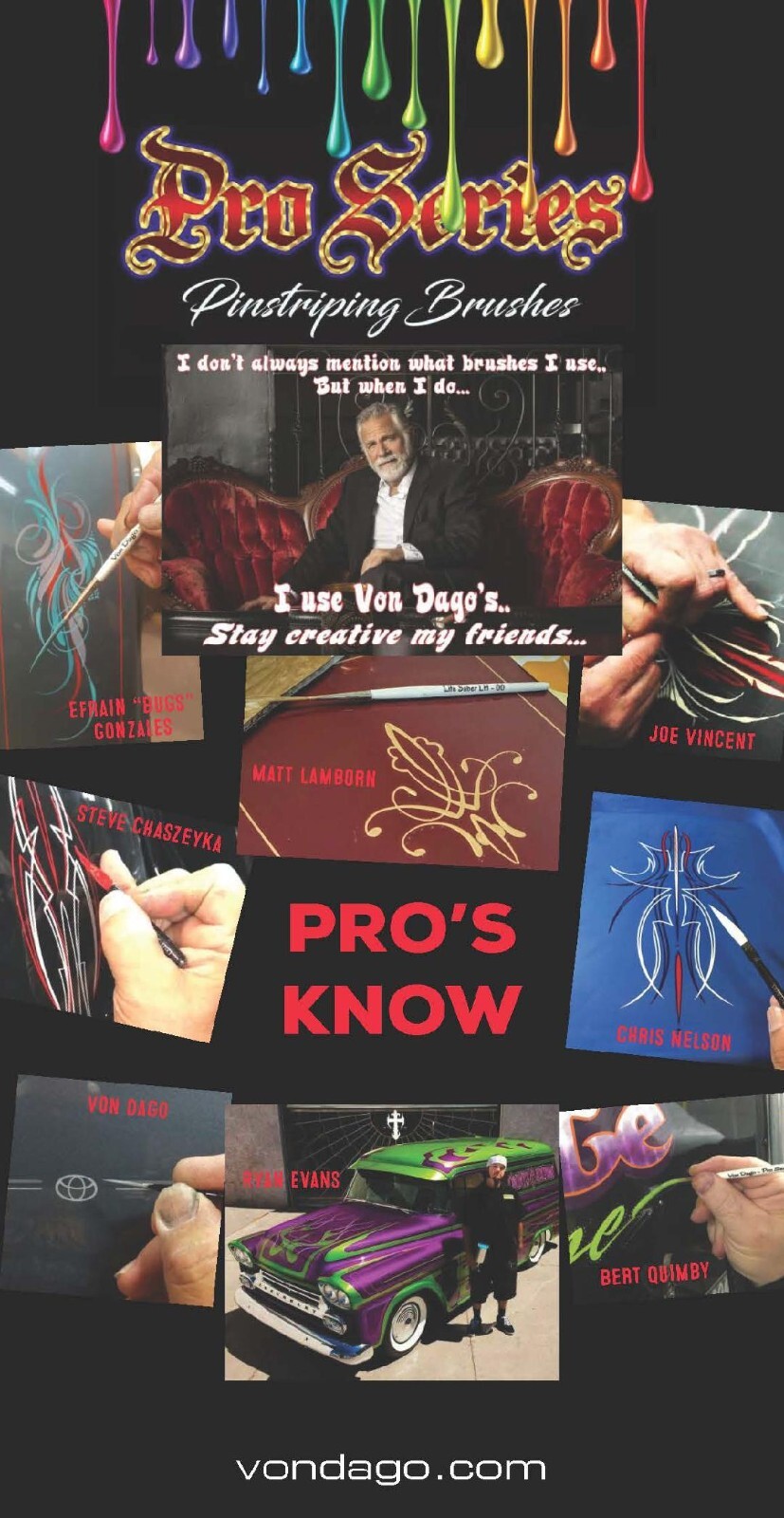 PROFESSIONAL Sign Painting Lettering 3 Brush SET #8 #10 #12 - PRO'S THAT KNOW