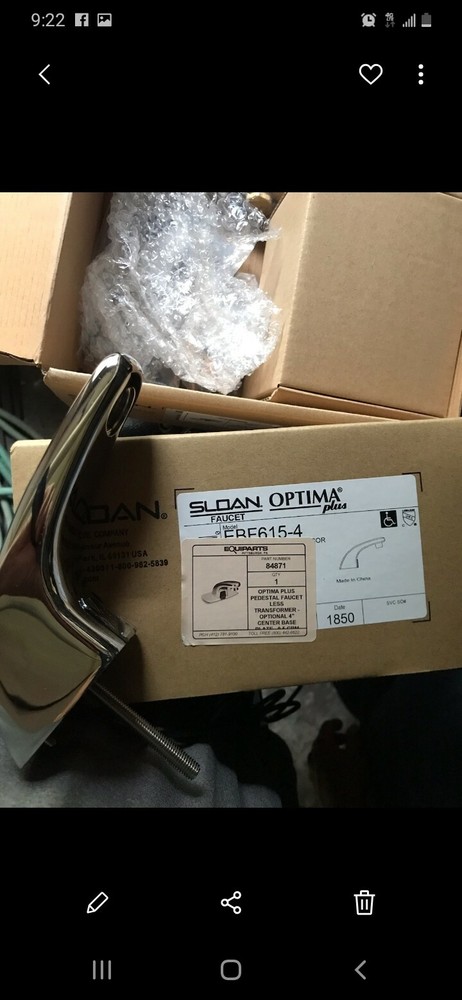 faucet Optima plus pedestal part#84871