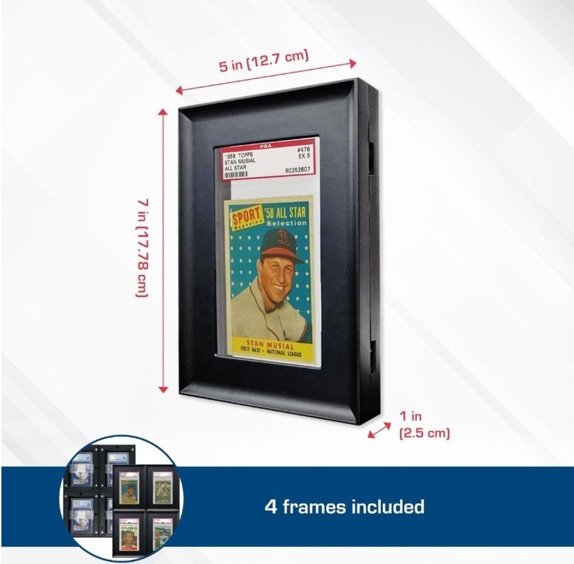 BCW Interlocking Graded Card Frames - Black 4 Pack