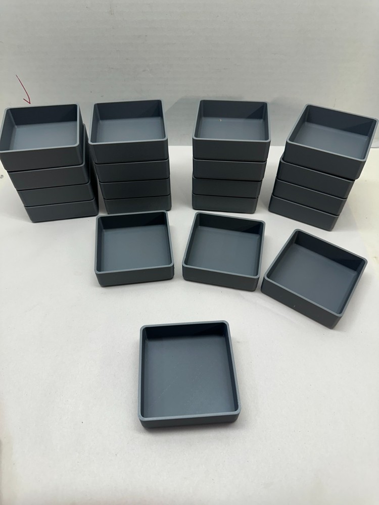 20 Tool Box Bins- 3" x 3" x 1" Deep (Actual Dimensions) - Grey