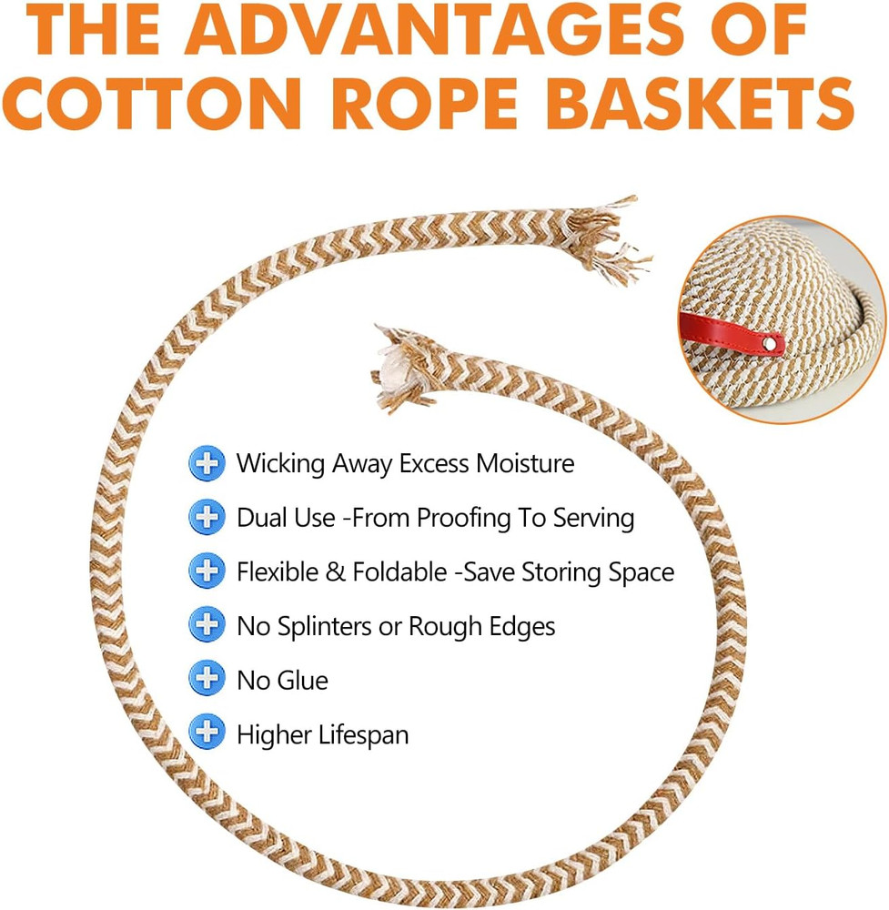 Banneton Bread Proofing Basket Set, Oval & round Bread Baskets with Liners & Cov