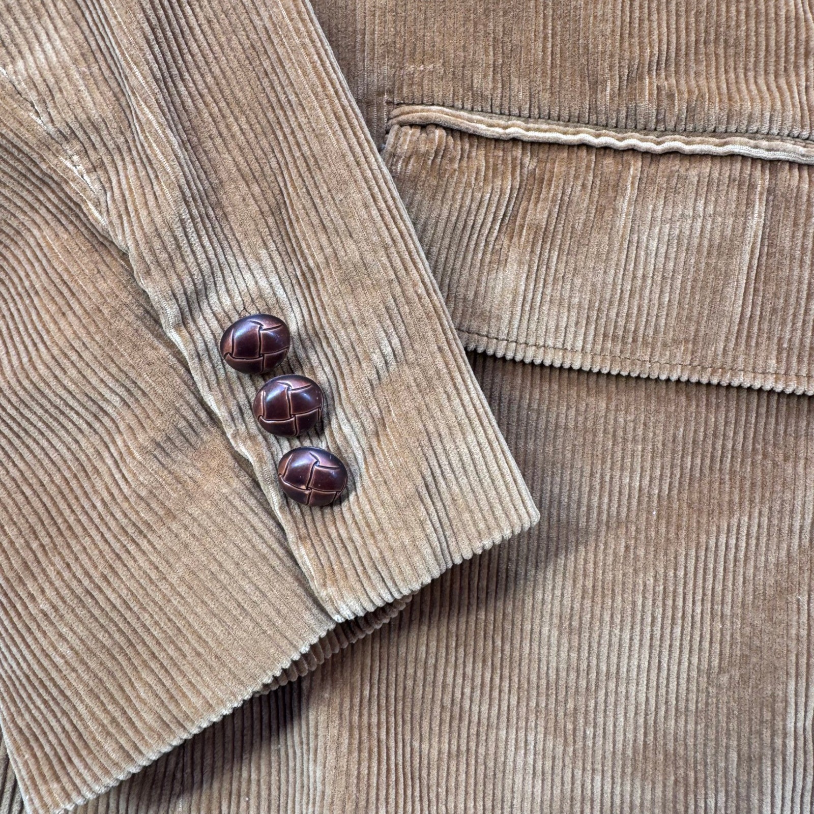 Vintage 70s Danlee Corduroy Sport Coat Blazer Brown Wide Wale Mens 40 Preppy Ivy