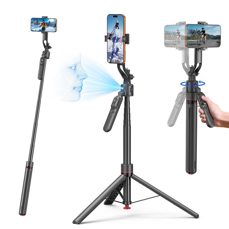 Selfie Stick Tripod Automatically Pop-Up Open Face Tracking Gesture Control