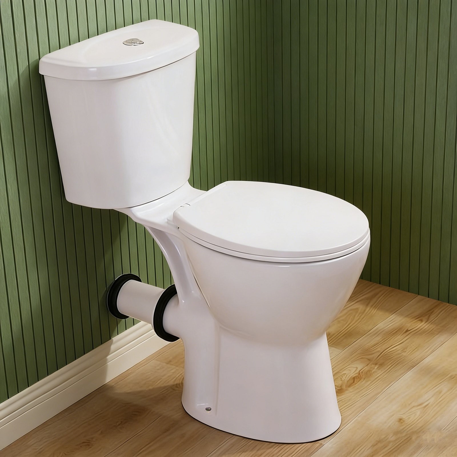 19inch Two Piece Rear Outlet Toilet 1/1.6GPF with Tank Extra Extension Pipe