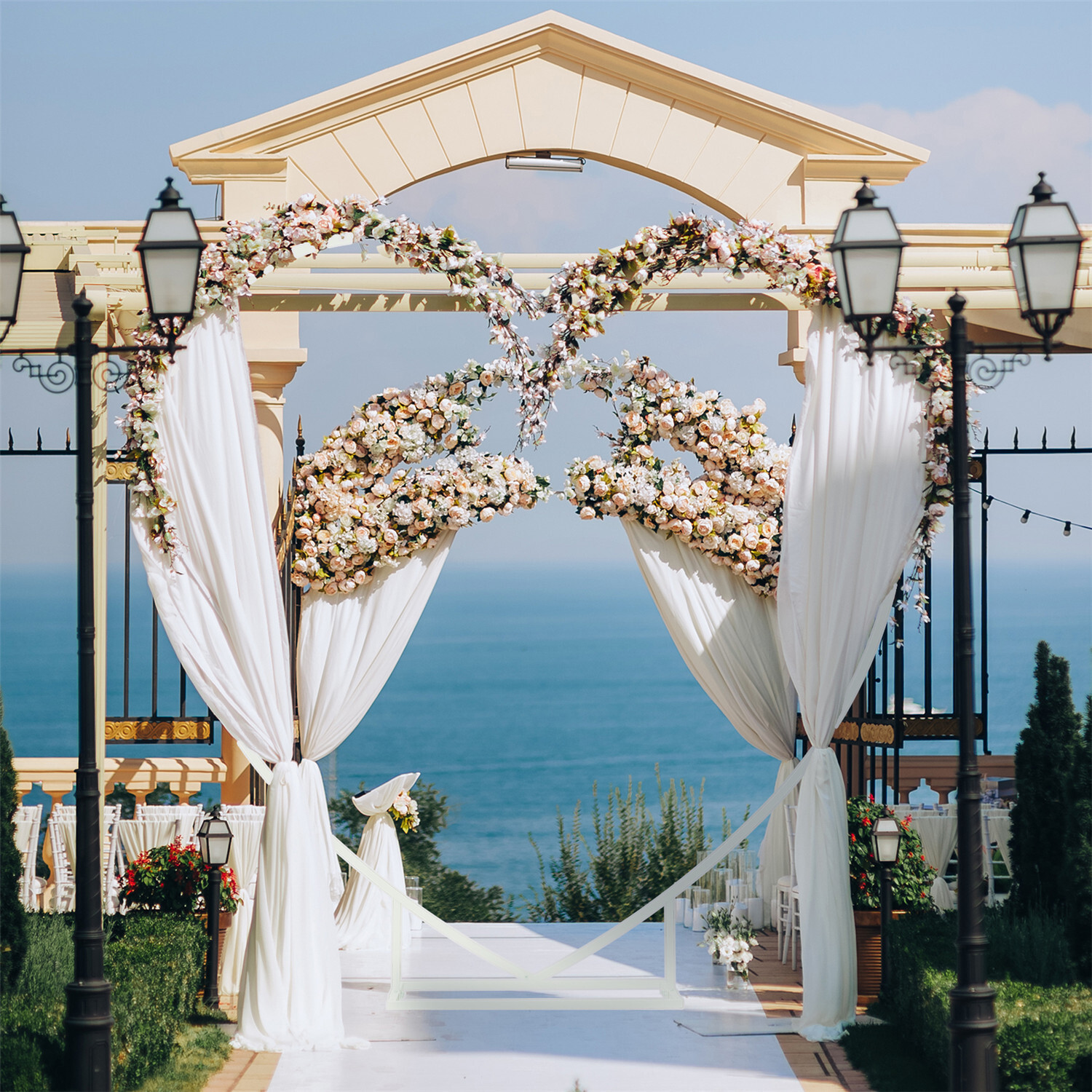 7.2ft Heart Shaped Wedding Metal Balloon Arch Stand Frame Display Kit Ceremony