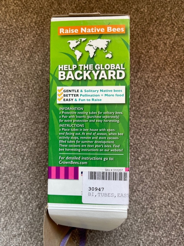 Bee Nesting Tube Refill Inserts Cardboard Basic 8MM 6" Over 500 Misc. CrownBee