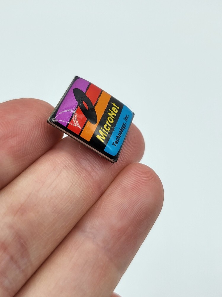 MicroNet Technology Lapel Pin Pinback Distributed Tech Shows tiny