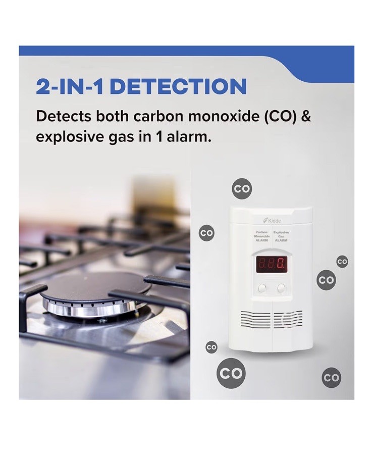 Kidde Carbon Monoxide Detector, Propane, Natural, Methane, & Explosive