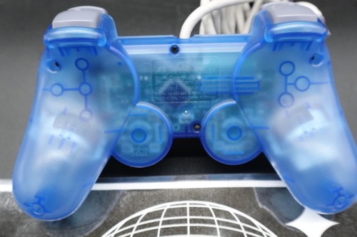 Sony PlayStation PS one Dualshock Analog Controller Clear Blue SCPH-110 Tested