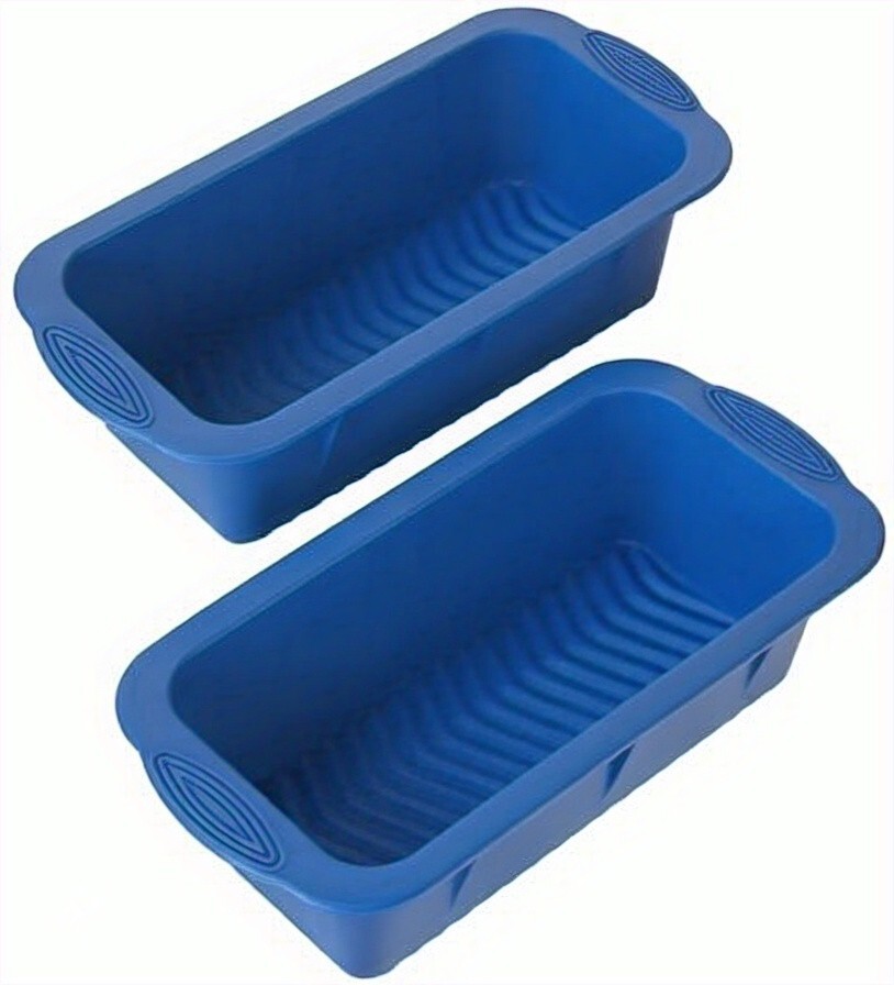 Silicone Bread Loaf Pan, 2 PCS Rectangular Non-Stick Baking Mold Pans for Oven,