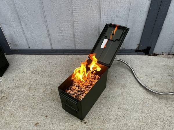 Portable Propane Fire Pit AMMO FIREBOX INCLUDES 1LB BOTTLE ADAPTOR