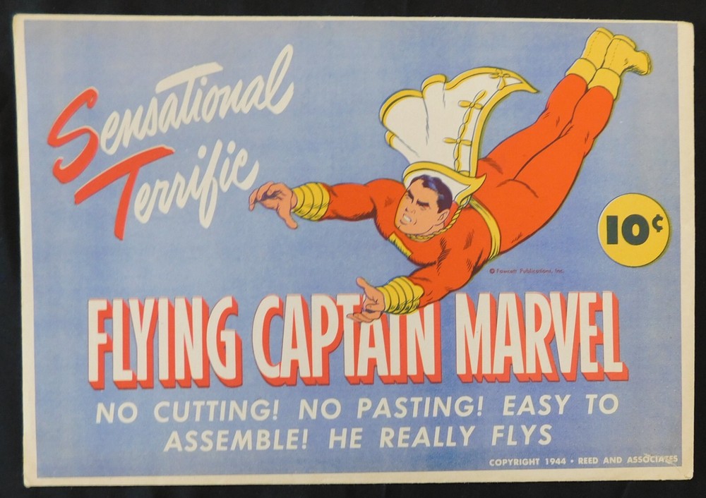 Flying Captain Marvel Sensational Terrifying Die Cut - Original Unused