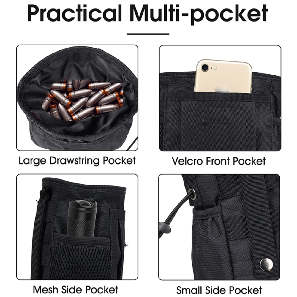 Tactical Folding Dump Pouch Utility Tool Bag Molle Drawstring Magazine Pouch