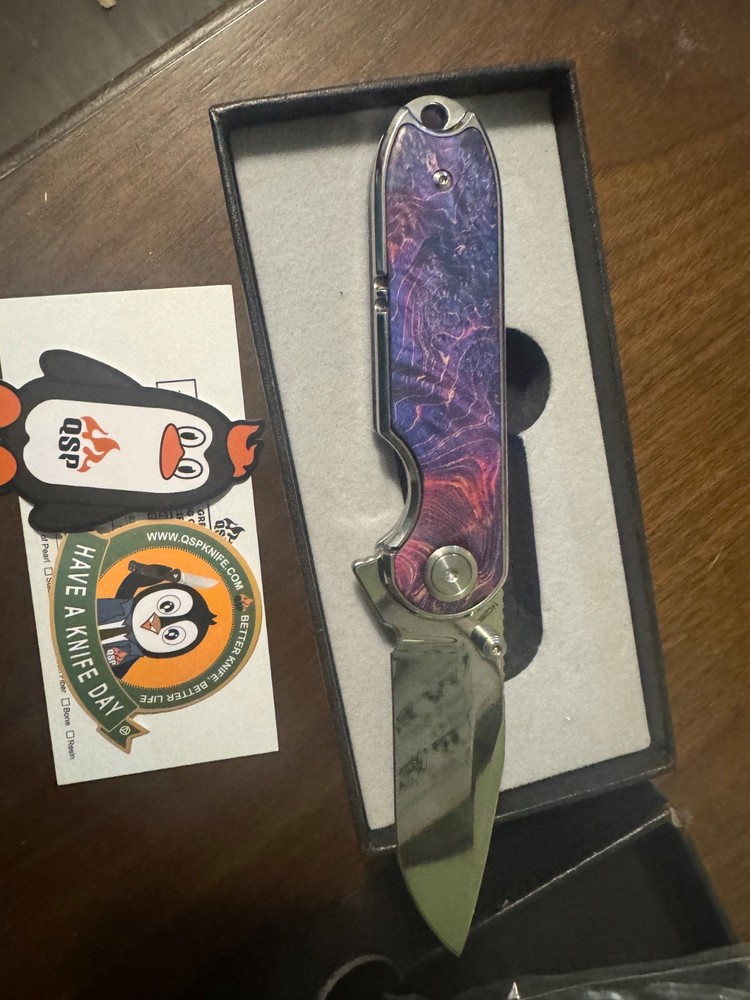 QSP Nebula Liner lock mirror blade edc knife
