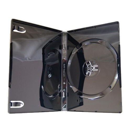 Maxtek Premium Grade Glossy Shiny Black Single CD DVD Blu-ray Disc Case, 14mm