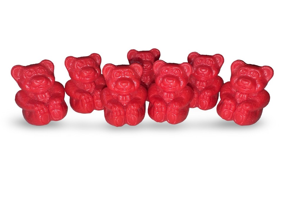 Vintage Teddy Bear Counters Red Plastic Math Manipulatives Bingo Lot 7