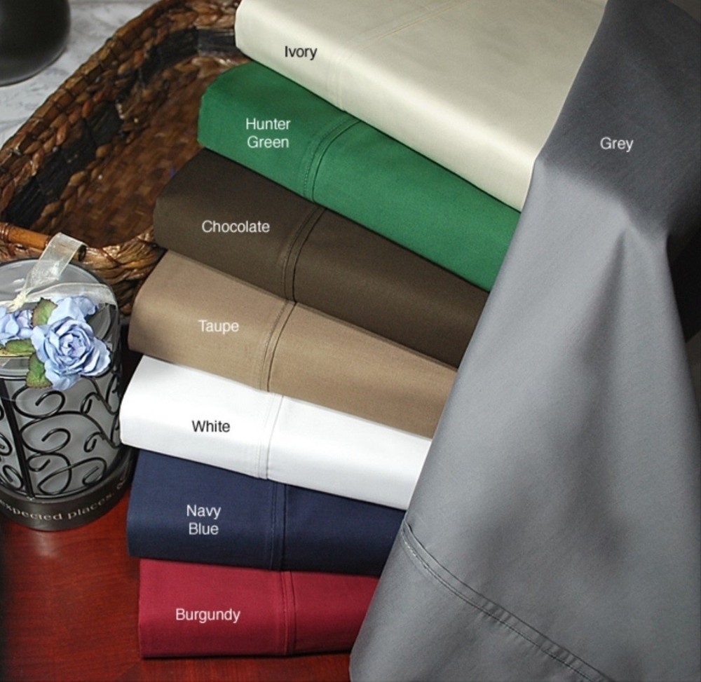 US Size Egyptian Cotton Bedding 4 PC OR 6 PC Sheet Set Solid 800 Thread Count