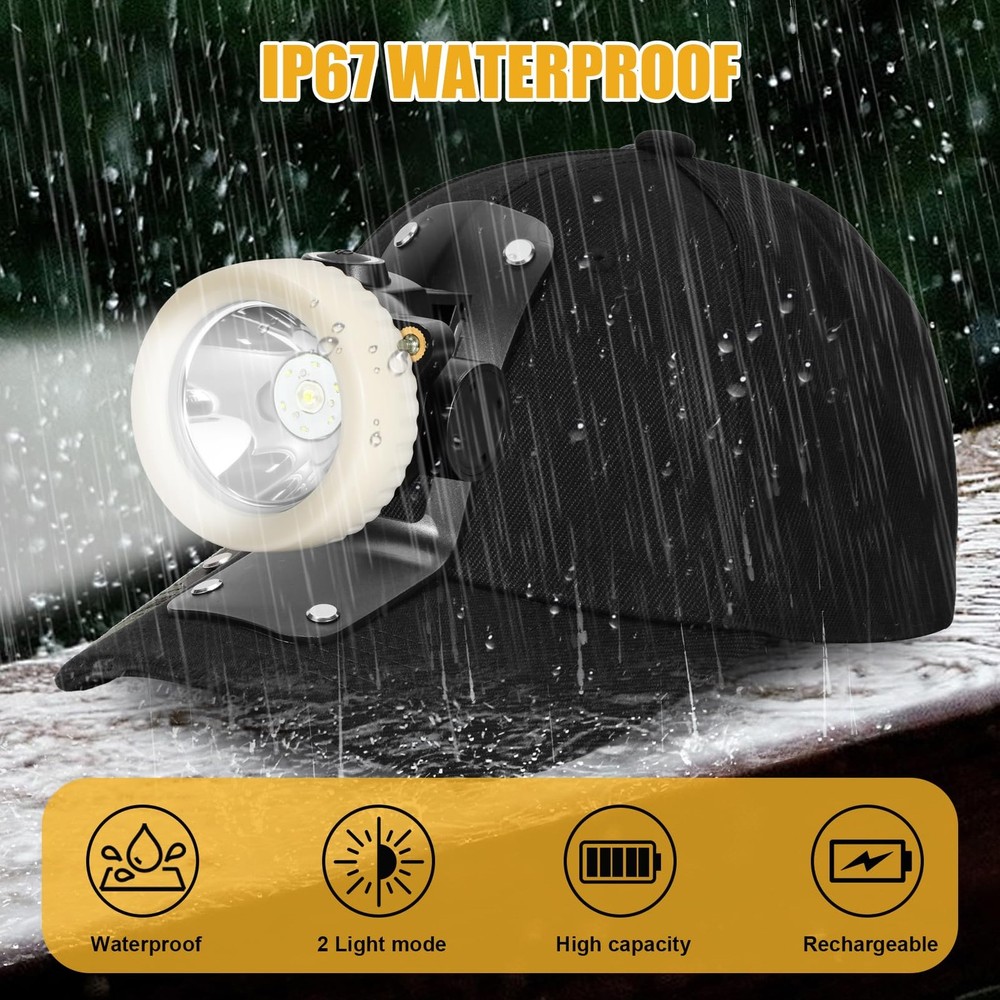 Super Bright 1+6 LED Mining Headlamp,Rechargeable Waterproof Headlight with M...