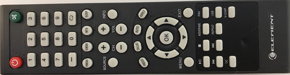 Element LED TV Remote Controls: WS-1288, ELEFT326