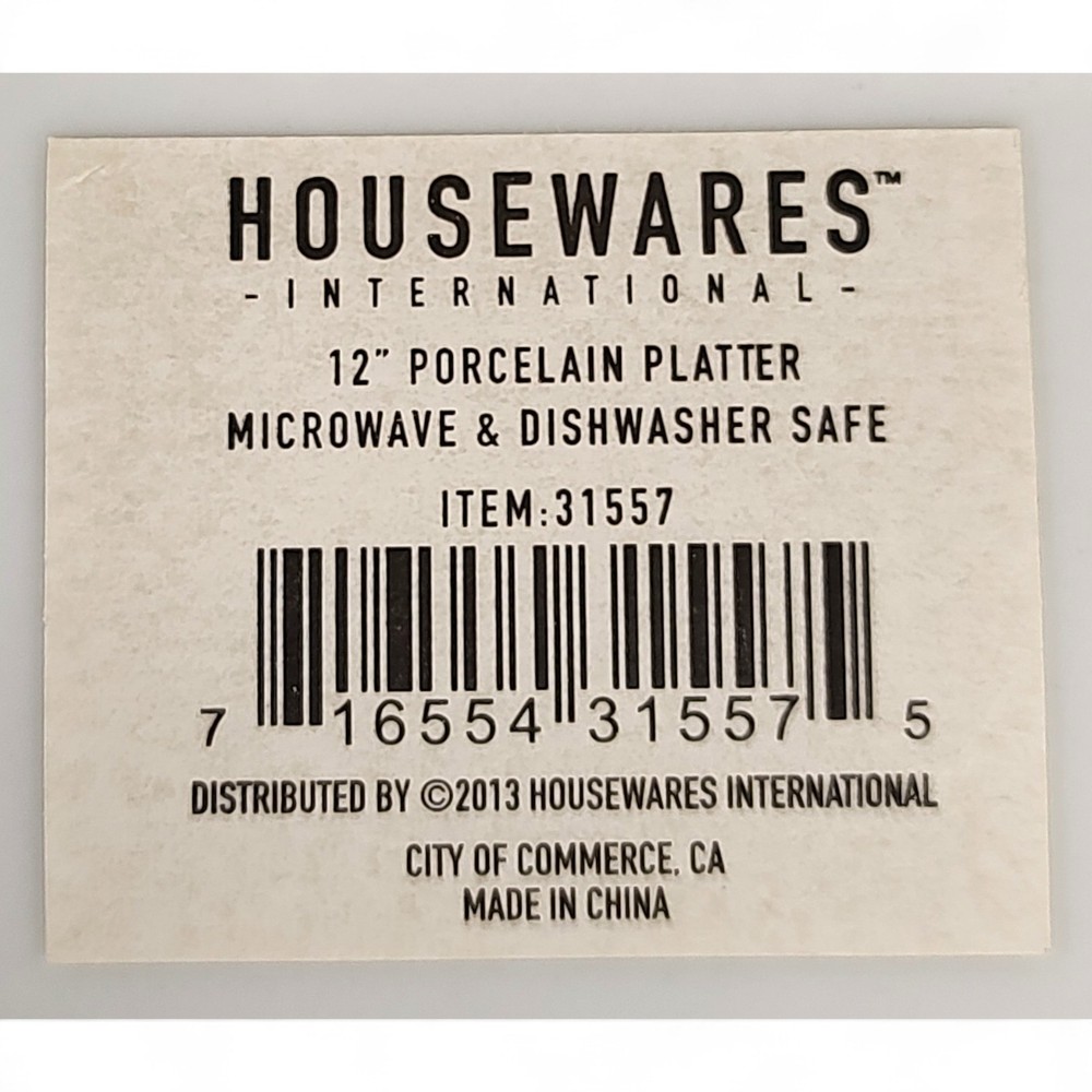 4pc Modern White Porcelain Serving Platters 12"x 8" Rounded Rectangular