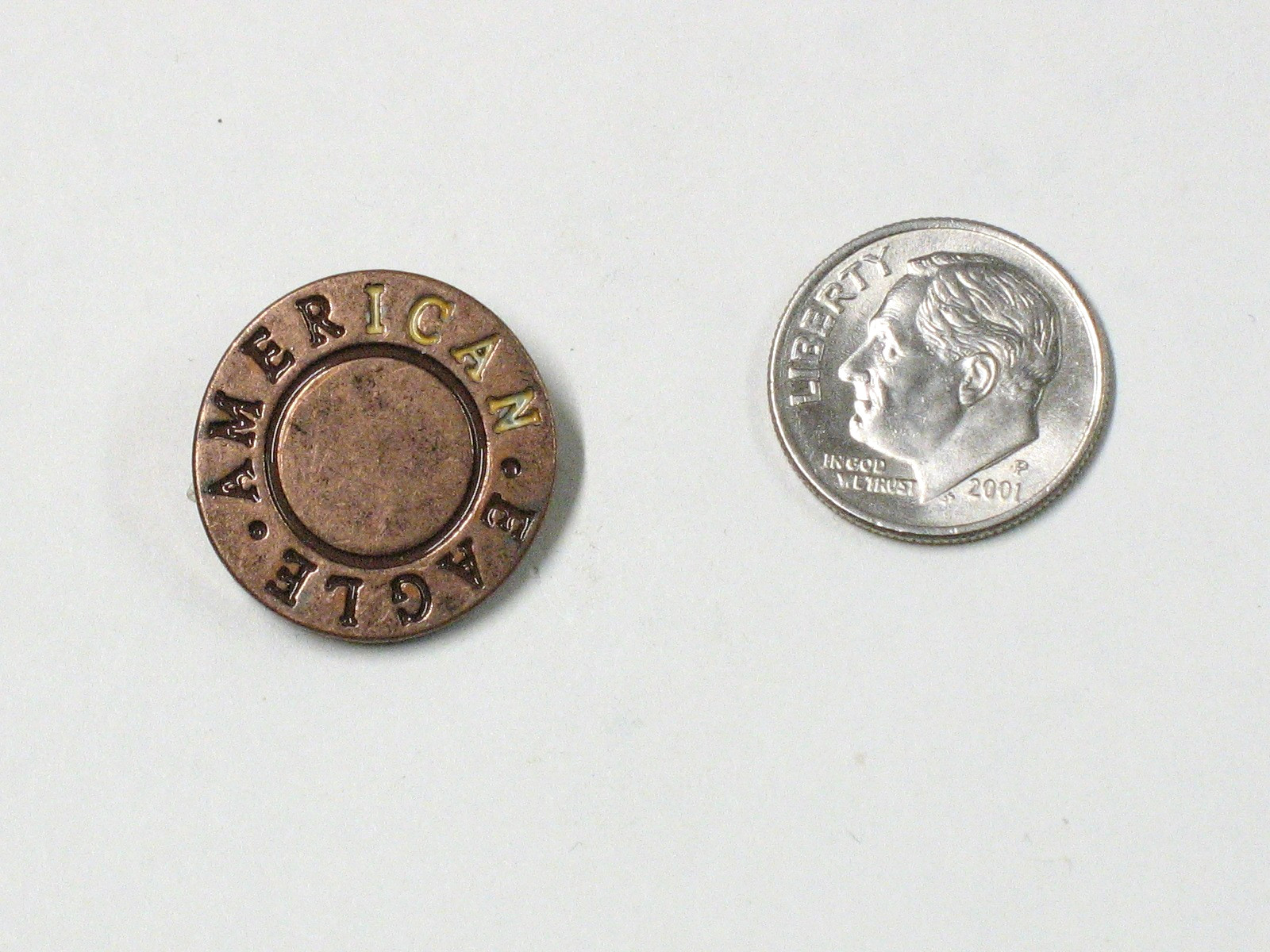 Vintage Copper Tone American Eagle Lapel Hat Pinback