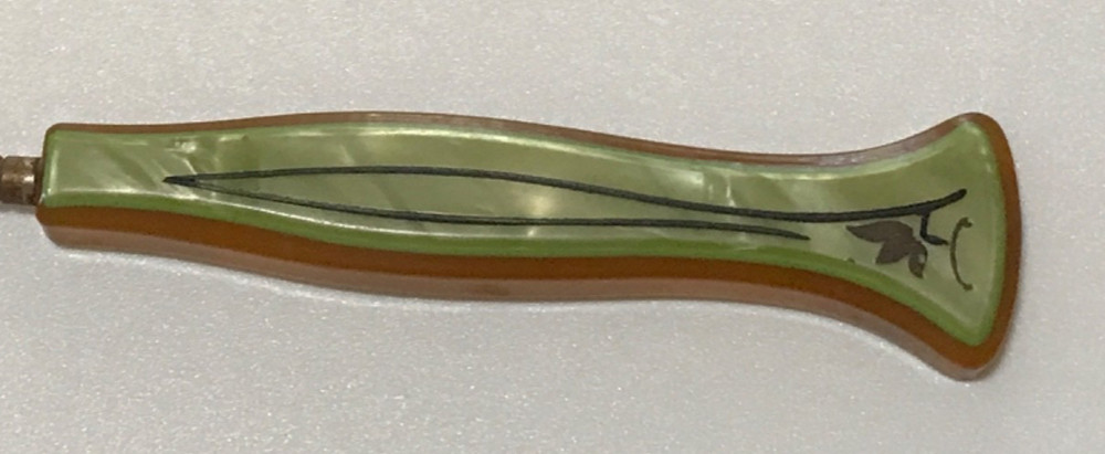 Antique Shoe Button Hook Celluloid Bakelite Handle Windsor Arch Amerith