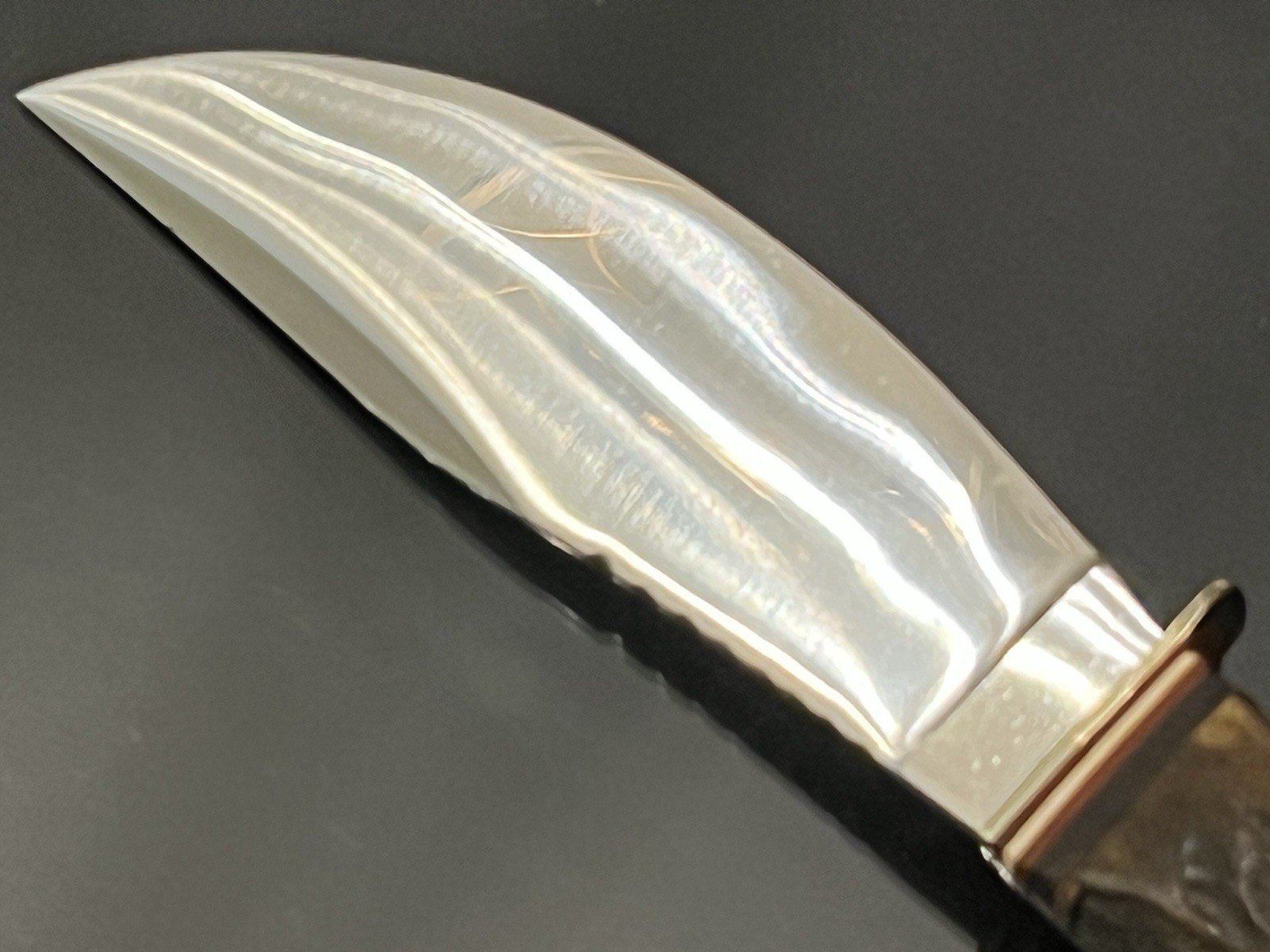 VINTAGE VOSS CUT. CO.GERMANY THICK STAG HUNTING KNIFE SKINNER BLADE 8-1/4” MINT