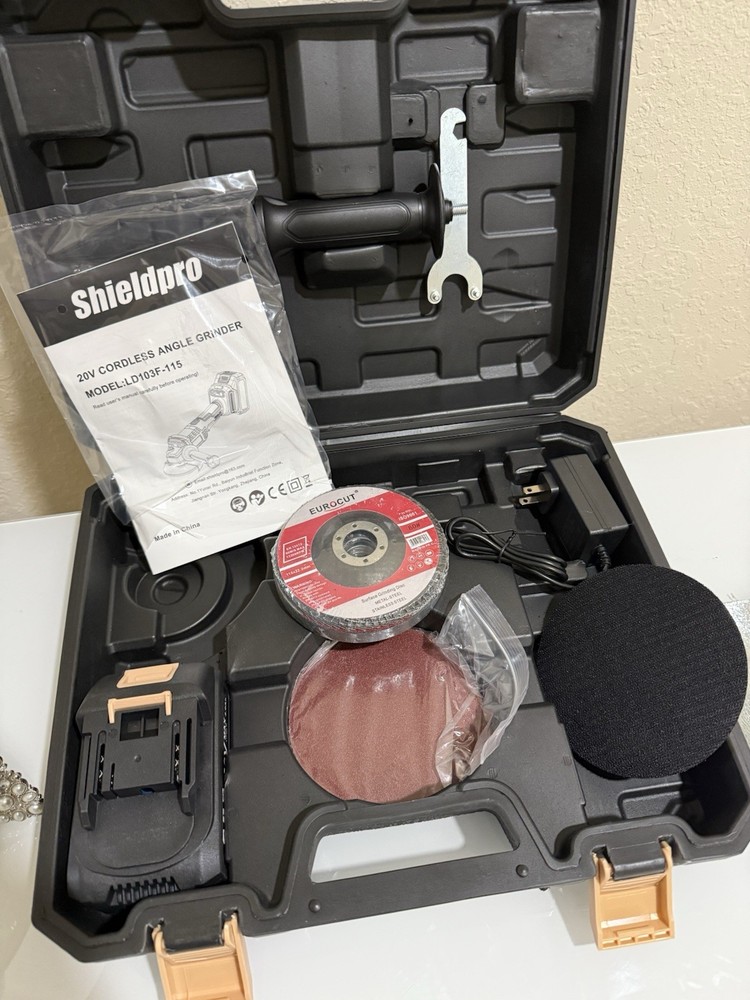 Shieldpro Cordless Angle Grinder 4-1/2 inch,3 Variable Speeds