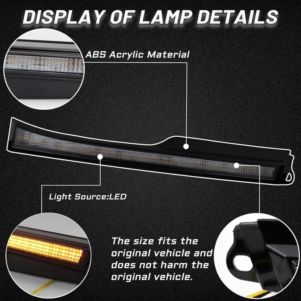 Switchback White/Amber LED Front Side Marker Headlight DRL Amber Sequential Turn