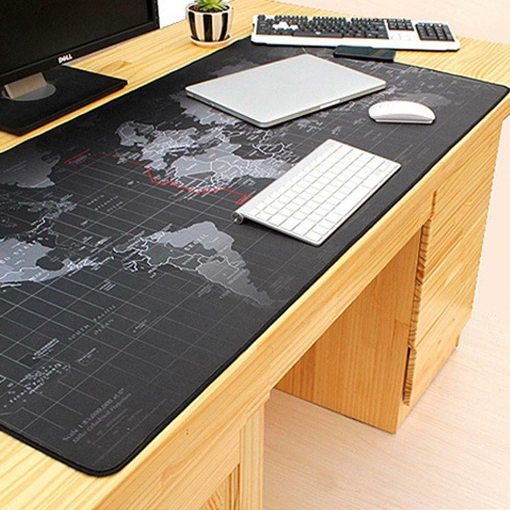 Extra Large Mouse Pad World Map Mousepad Anti-slip Gaming Mouse Mat Locking Edge