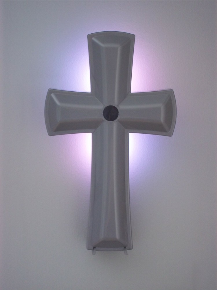 MEIRA Light Cross SILVER (motion sensor controlled 10" illuminating wall cross)