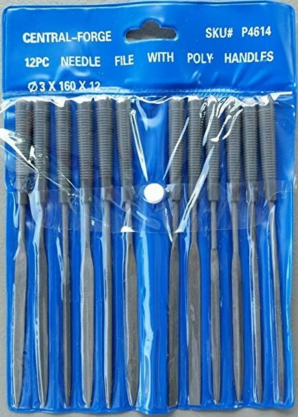 (12 pc) HAND MINIATURE SIZE MINI SMALL NEEDLE METAL WORKING FILE TOOL SET KIT