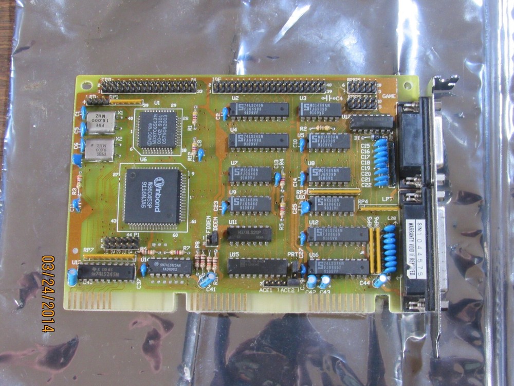 Winbond W86C453P Controller card ISA FDD HDD COM LPT HLC-2000C Serial Parallel