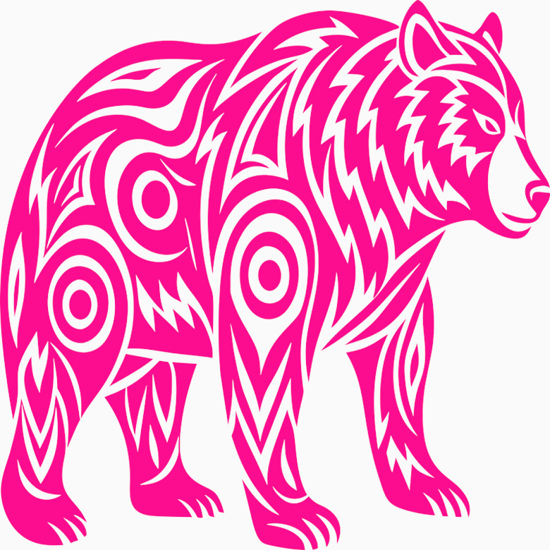 30 Custom Pink Wild Fire Bear Personalized Address Labels