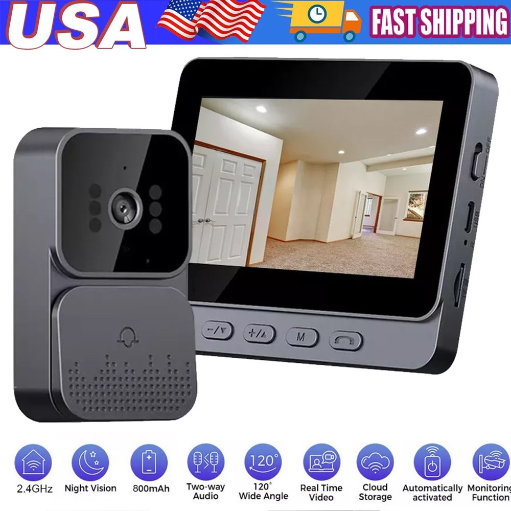 2.4GHz Wireless Security Smart Doorbell Intercom Video Camera Door Ring Chime
