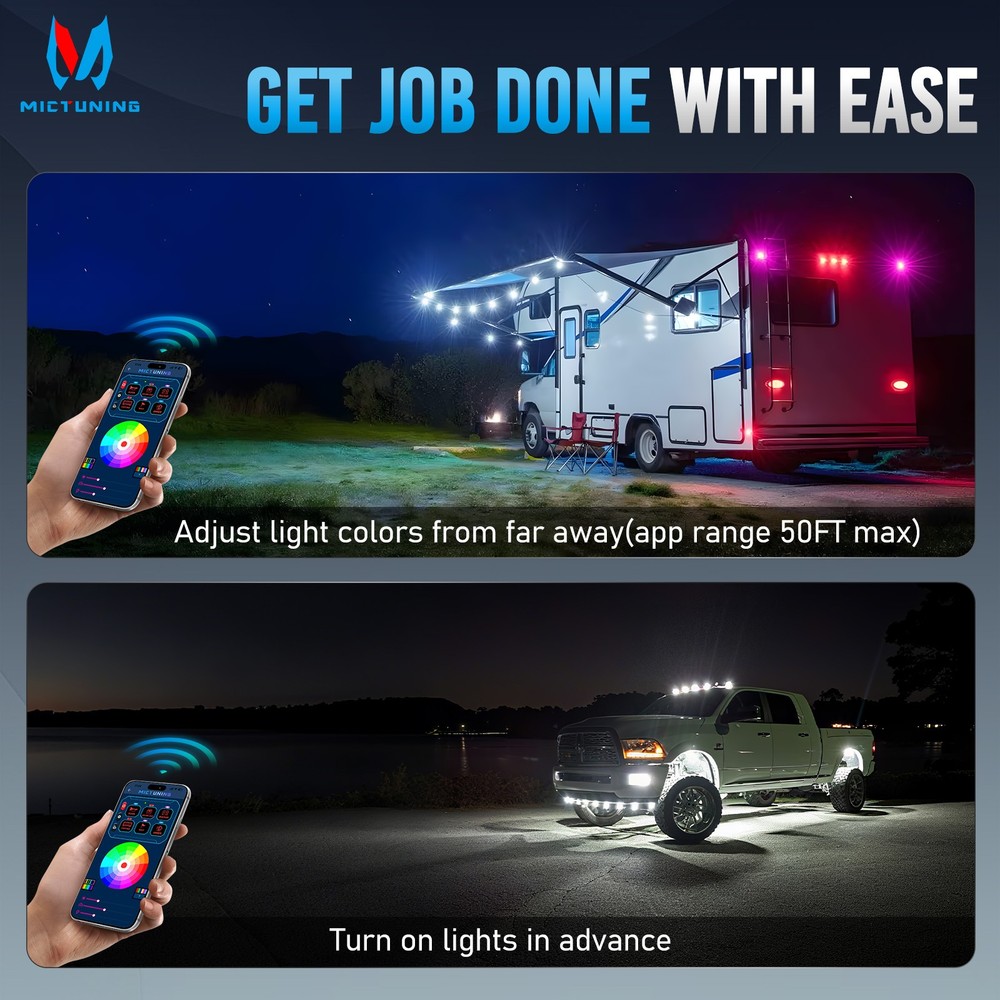APP+Remote Wireless Switch Panel - LED Light Bar Circuit Relay System Marine Box