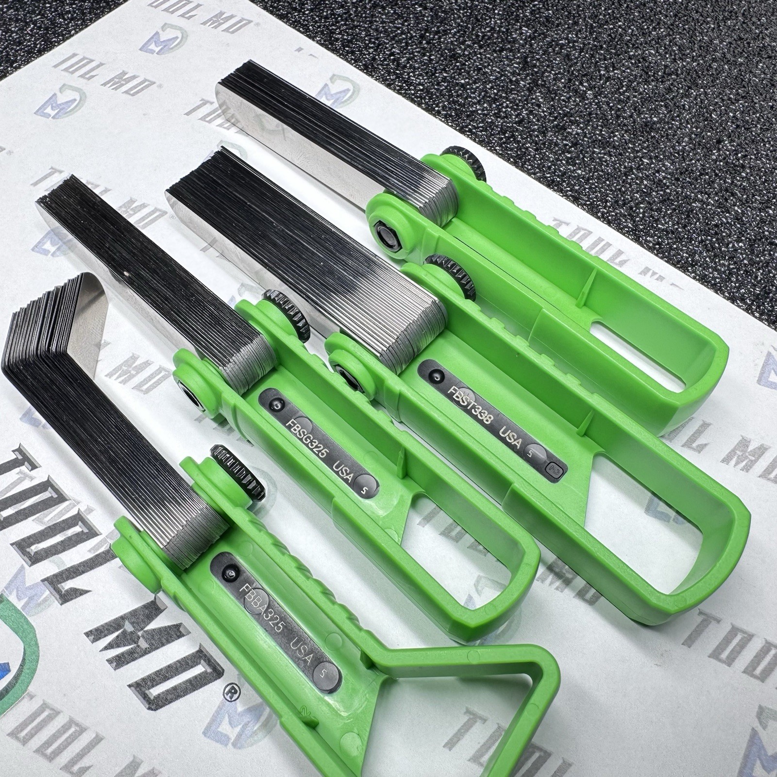 Snap-on Tools USA NEW GREEN 4pc Offset 45° & Straight Feeler Gauge Blade Sets