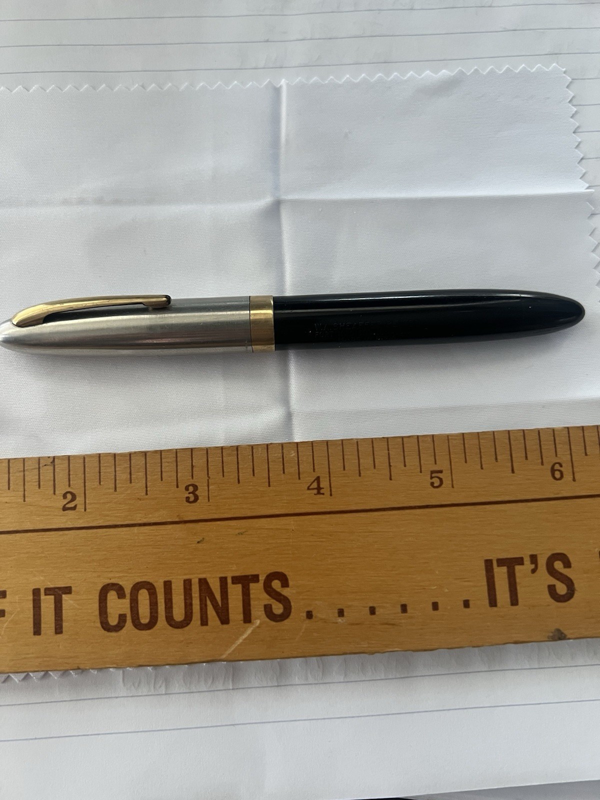 Vintage W.A. Sheaffer Pen Co. Black Fountain Pen W/ 14k Gold Nib Lifetime