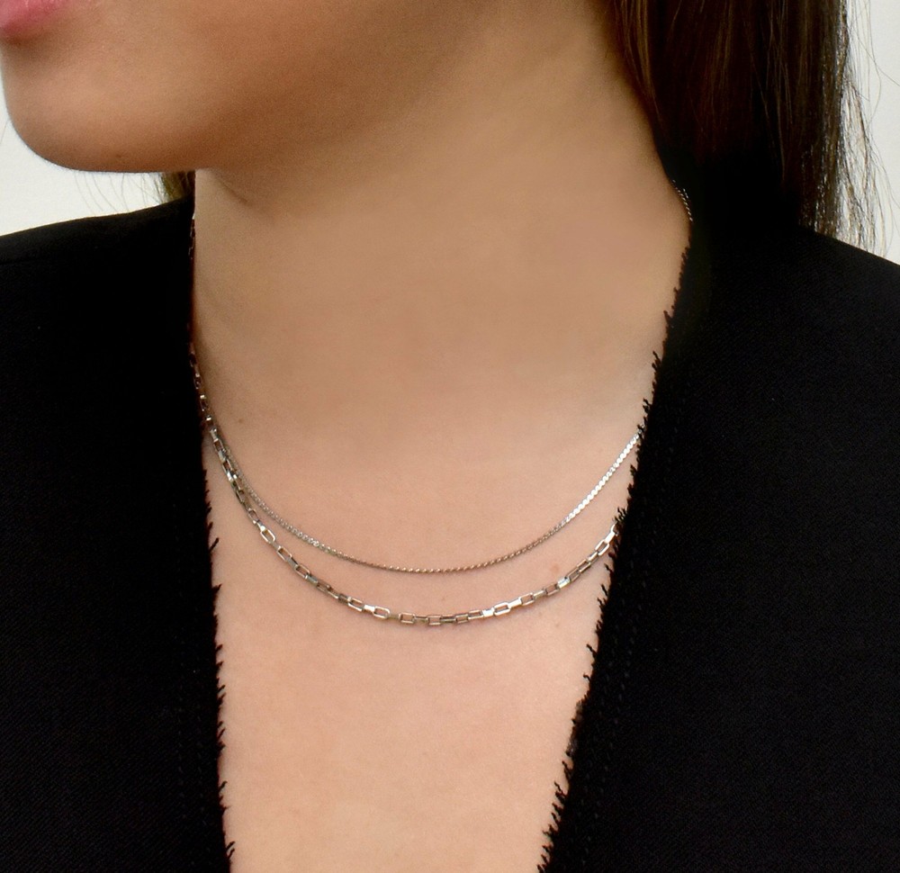 FAYE NECKLACE -THIN SILVER CHAIN NECKLACE