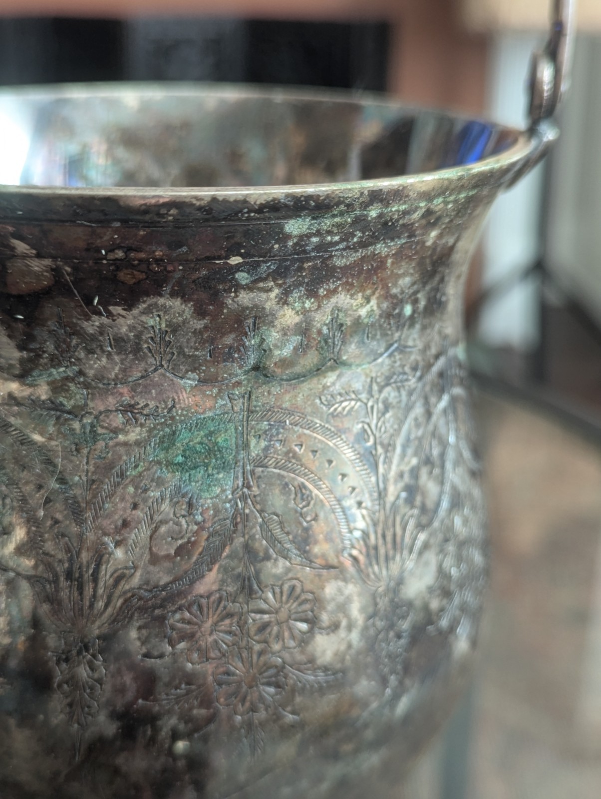 Antique Meriden Britannia Silverplate Buscuit Bucket India Pattern Victorian EPN