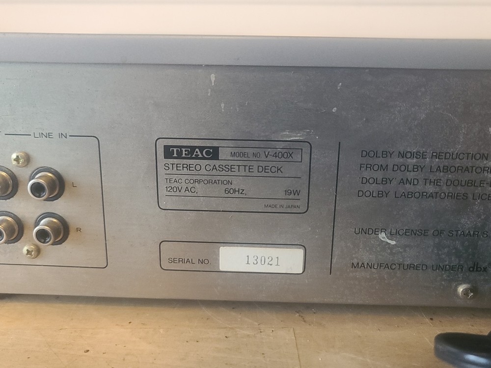 TEAC V-500X/V-400X Stereo Cassette Deck player