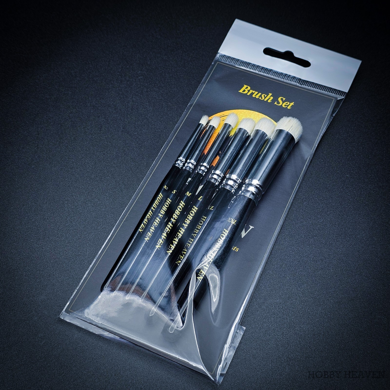 Hobby Heaven 6-Piece Dry Brush Set XS–XXL | Miniature & Model Painting Brushes