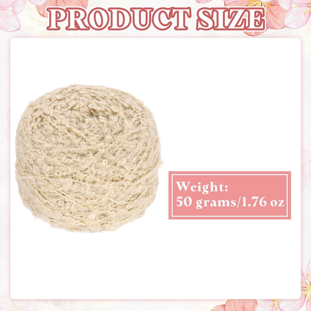 Wool Acrylic Fancy Loop Yarn, Wool Roving Yarn(50 Grams, Deep Apricot)
