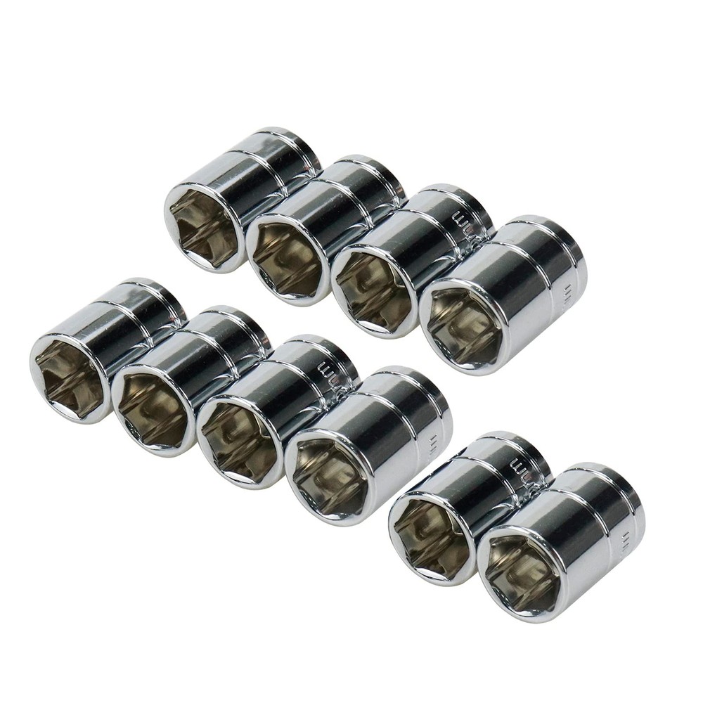 Shallow Socket 1/4 Inch Drive 13mm 6 Point -10pcs