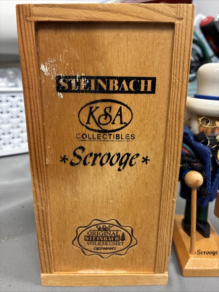 Steinbach Mini Wooden Nutcracker EBENEZER SCROOGE Christmas -signed (O)