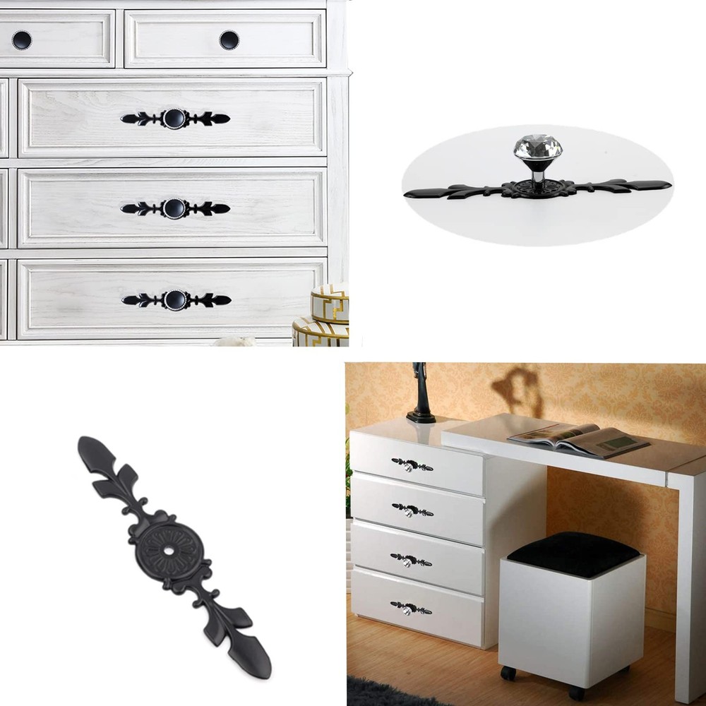Cabinet Handle Backplates, 18pcs Zinc Alloy Drawer knobs Back Plate Retro Sty...