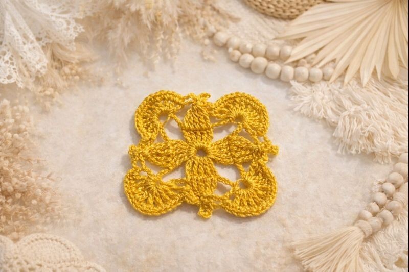 Small Crocheted Doily, Textile Embellishment, Junk Journaling